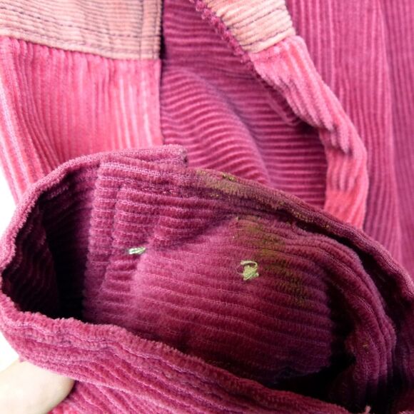 Urban Outfitters Corduroy Shacket Mens M Red Color Block Button Shirt Gorpcore - Picture 11 of 13